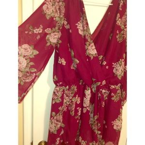 Rose colored bat sleeve romper!